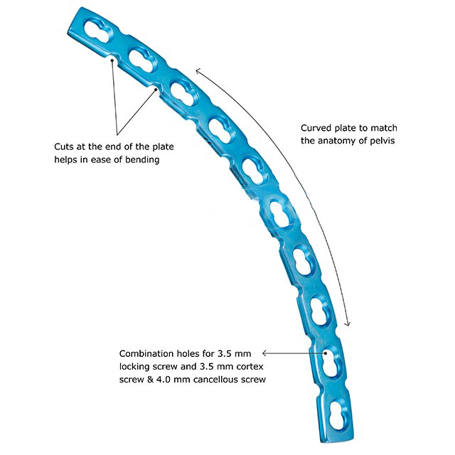 fixLOCK Curved Reconstruction Plate, 3.5 mm